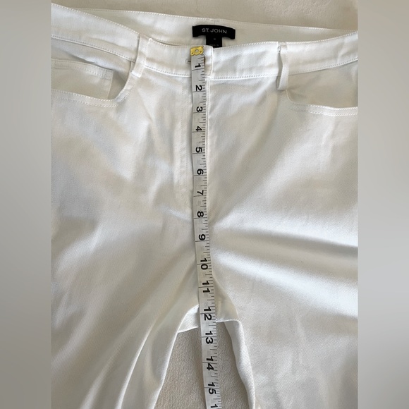 St. John Collection Women’s White Ankle Denim Size 12 Black Label - Picture 8 of 13